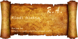 Riedl Aletta névjegykártya